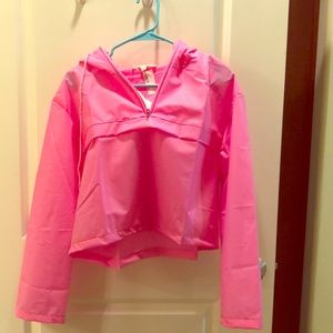 Pink Polyurethane Crop Jacket